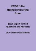 ECOR 1044 Mechatronics Final Exam 2026 &vert; Solved Questions & Practice Test PDF