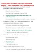 Colorado POST Test 1 Exam Prep 2026 &vert; 159 Questions & Verified Answers &vert; Police Certification Study Guide &vert; Latest Update &vert; Graded A&plus; &vert; Pass Guarantee
