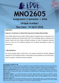 MNO2605 Assignment 2 &lpar;ANSWERS&rpar; Semester 1 2026 - DISTINCTION GUARANTEED