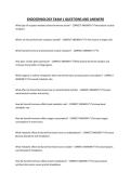 ENDOCRINOLOGY EXAM 1 QUESTIONS AND ANSWERS