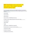 EMT Final ExamLATEST EXAM WITH 100 QUESTIONS & 100&percnt; CORRECT DETAILED ANSWERS &lpar;BRAND NEW&excl;&excl;&rpar;