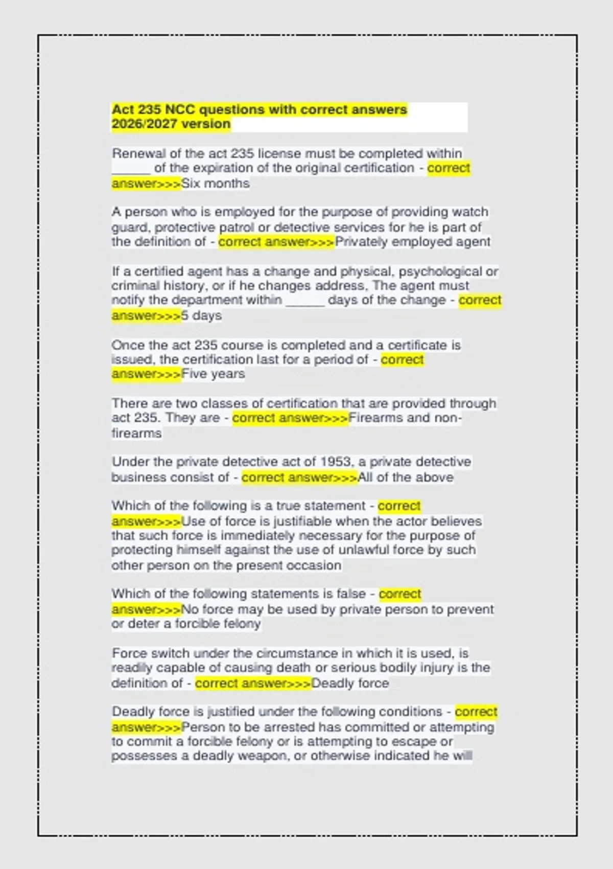 235 Number Questions Act 235 NCC questions with correct answers 2026/2027 version - Act 235 ...