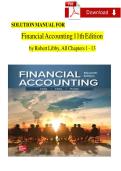 Solution Manual for Financial Accounting 11th Edition by Libby&comma; Libby & Hodge &ndash; Complete Chapter Solutions 1-13