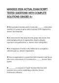 MAN3025 2026 ACTUAL EXAM SCRIPT TESTED QUESTIONS WITH COMPLETE SOLUTIONS GRADED A&plus;