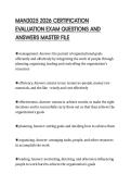 MAN3025 2026 CERTIFICATION EVALUATION EXAM QUESTIONS AND ANSWERS MASTER FILE