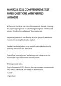 MAN3025 2026 COMPREHENSIVE TEST PAPER QUESTIONS WITH VERIFIED ANSWERS