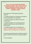 HCCA - CHC STUDY QUESTIONS &lpar;MASTER  FLASHCARDS&rpar; 2026&sol;2027 TEST LATEST QUIZ WITH  VERIFIED ANSWERS &vert;&vert;VERIFIED EXAM&excl;&excl;&lpar; 100&percnt;  CORRECT ANSWERS&rpar; &sol; ALREADY GRADED  A&plus;&vert;&vert;NEWEST EXAM&excl;&excl;&excl; 