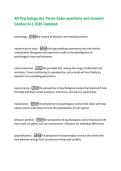 AP Psychology ALL Terms Exam questions and answers  Graded A&plus;&vert; 2026 Updated 