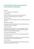 AP Psychology Exam Review Exam questions and  answers Graded A&plus;&vert; 2026 Updated 