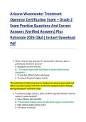 Arizona Wastewater Treatment  Operator Certification Exam &ndash; Grade 2  Exam Practice Questions And Correct  Answers &lpar;Verified Answers&rpar; Plus  Rationale 2026 Q&A&vert; Instant Download  Pdf 