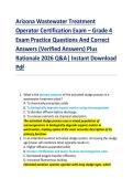 Compilation Bundle for Arizona Wastewater Treatment Operator Certification Exams &ndash; Grade 1-4 Practice Questions And Correct Answers &lpar;Verified Answers&rpar; Plus Rationale 2026 Q&A&vert; Instant Download Pdf