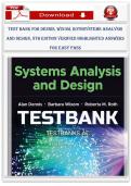 Test Bank for Systems Analysis and Design 8th Edition by Dennis&comma; Wixom & Roth &vert; Verified Q&A &vert; Complete Chapters &vert; Latest Update 2026