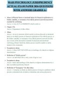 MASS PSYCHOLOGY JURISPRUDENCE ACTUAL EXAM PAPER 2026 QUESTIONS WITH ANSWERS GRADED A&plus;