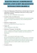 MASS PSYCHOLOGY JURISPRUDENCE CERTIFICATION SCRIPT 2026 QUESTIONS WITH SOLUTIONS GRADED A&plus;