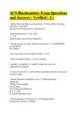 ACS Biochemistry Exam Questions and Answers &vert; Verified &vert; A&plus;