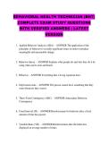 BEHAVIORAL HEALTH TECHNICIAN &lpar;BHT&rpar; COMPLETE EXAM STUDY QUESTIONS  WITH VERIFIED ANSWERS &vert; LATEST  VERSION