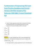 Fundamentals of Engineering &lpar;FE&rpar; Exam Practice Questions And Correct  Answers &lpar;Verified Answers&rpar; Plus  Rationale 2026 Q&A&vert; Instant Download  Pdf 