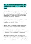 MASSACHUSETTS PESTICIDE APPLICATOR EXAM SCRIPT 2026 FULL SOLUTION TEST BANK