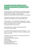Community NUR 206 &lpar;2026&rpar; Exam 1 Questions and Answers &vert; Verified &vert; 100&percnt; Accurate
