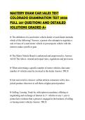 MASTERY EXAM CAR SALES TEST COLORADO EXAMINATION TEST 2026 FULL 257 QUESTIONS AND DETAILED SOLUTIONS GRADED A&plus;