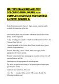 MASTERY EXAM CAR SALES TEST COLORADO FINAL PAPER 2026 COMPLETE SOLUTIONS AND CORRECT ANSWERS GRADED A&plus;
