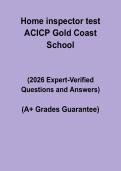 Home Inspector Test ACICP &ndash; Gold Coast School 2026 &vert; Practice Questions & Study Guide PDF