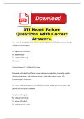 ATI Heart Failure Questions With Correct Answers&period;