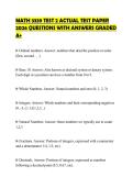 MATH 3339 TEST 2 ACTUAL TEST PAPER 2026 QUESTIONS WITH ANSWERS GRADED A&plus;