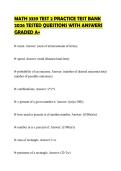 MATH 3339 TEST 2 PRACTICE TEST BANK 2026 TESTED QUESTIONS WITH ANSWERS GRADED A&plus;