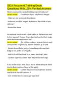 SIDA Recurrent Training Exam Questions With 100- Verified Answers&period;docxSIDA Recurrent Training Exam Questions With 100- Verified Answers&period;docx