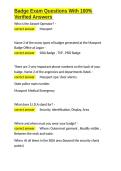 Badge Exam Questions With 100- Verified Answers&period;docx