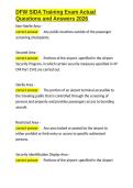 DFW SIDA Training Exam Actual Questions and Answers 2026&period;docx