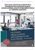 Human Resource Information Systems&colon; Basics&comma; Applications&comma; and Future Directions 5th Edition by Johnson &ndash; Test Bank Exam Questions and Answers