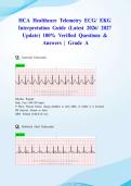 HCA Healthcare Telemetry ECG&sol; EKG Interpretation Guide &lpar;Latest 2026&sol; 2027 Update&rpar; 100&percnt; Verified Questions & Answers &vert; Grade A