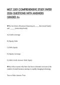 MGT 3301 COMPREHENSIVE STUDY PAPER 2026 QUESTIONS WITH ANSWERS GRADED A&plus;