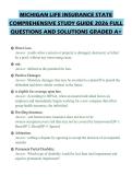 MICHIGAN LIFE INSURANCE STATE COMPREHENSIVE STUDY GUIDE 2026 FULL QUESTIONS AND SOLUTIONS GRADED A&plus;