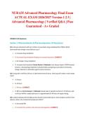 NUR 635 Advanced Pharmacology Final Exam ACTUAL EXAM 2026&sol;2027 Version 1 2 3 &vert; Advanced Pharmacology &vert; Verified Q&A &vert; Pass Guaranteed - A&plus; Graded