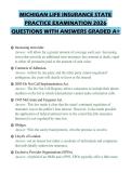 MICHIGAN LIFE INSURANCE STATE PRACTICE EXAMINATION 2026 QUESTIONS WITH ANSWERS GRADED A&plus;