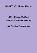 MMET 201 Final Exam 2026 &vert; Mechanical Engineering Practice Questions & Study Guide PDF