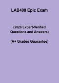 LAB400 Epic Exam 2026 &vert; EMR Practice Questions & Study Guide PDF