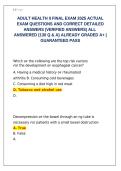 Adult Health II Final Exam Complete Questions and Detailed Answers Study Guide
