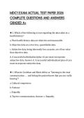 MDC1 EXAM ACTUAL TEST PAPER 2026  COMPLETE QUESTIONS AND ANSWERS  GRADED A&plus;