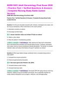 NURS 5461 Adult Gerontology Final Exam 2026 &vert; Practice Test &plus; Verified Questions & Answers &vert; Complete Nursing Study Guide &lpar;Latest Version&rpar;