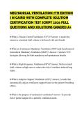 MECHANICAL VENTILATION 7TH EDITION J M CAIRO WITH COMPLETE SOLUTION CERTIFICATION TEST SCRIPT 2026 FULL QUESTIONS AND SOLUTIONS GRADED A&plus;