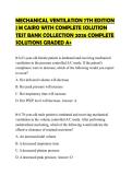 MECHANICAL VENTILATION 7TH EDITION J M CAIRO WITH COMPLETE SOLUTION TEST BANK COLLECTION 2026 COMPLETE SOLUTIONS GRADED A&plus;