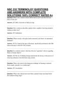NSC 232 TERMINOLGY QUESTIONS AND ANSWERS WITH COMPLETE SOLUTIONS 100&percnt; CORRECT RATED A&plus;