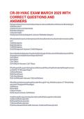 CR-39 HVAC EXAM MARCH 2025 WITH CORRECT QUESTIONS AND ANSWERS 