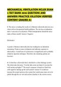 MECHANICAL VENTILATION NCLEX EXAM 2 TEST BANK 2026 QUESTIONS AND ANSWERS PRACTICE SOLUTION VERIFIED CONTENT GRADED A&plus;