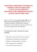 WISCONSIN ASSESSMENT TECHNICIAN  CERTIFICATION EXAMINATION  ACTUAL EXAM COMPLETE  QUESTIONS AND VERIFIED SOLUTIONS  LATEST UPDATE THIS YEAR 