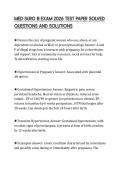 MED SURG III EXAM 2026 TEST PAPER SOLVED  QUESTIONS AND SOLUTIONS 
